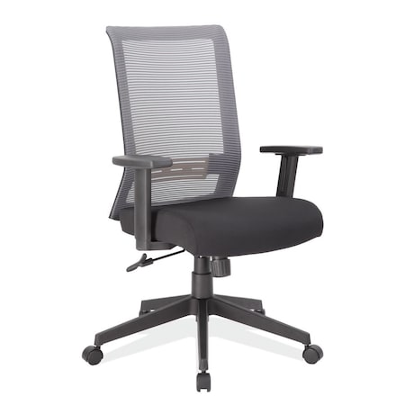 Officesource Interchangeable Collection Gray Mesh High Back Task Chair with Black Base 656MGFBK